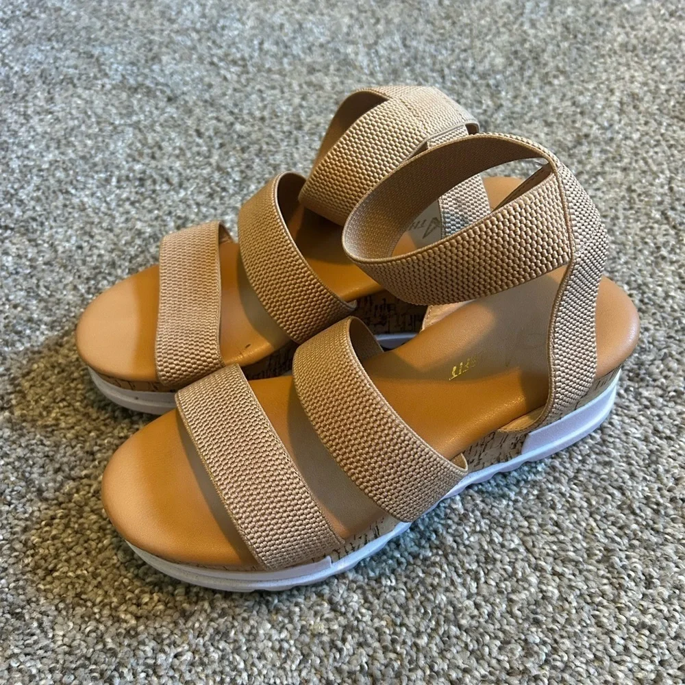 Open toe ankle strap casual platform espadrilles wedge sandals